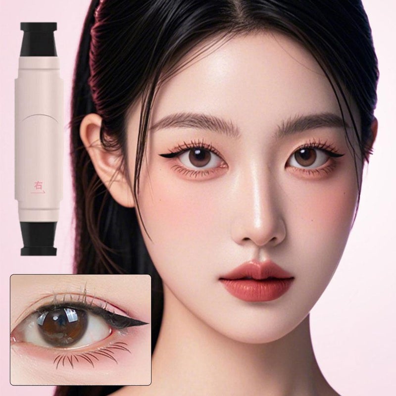 Double-Ended Eyeliner Stamp Pen, Foldable Winged Eyeliner Stamps for Left & Right Eye, Waterproof Smudge-Proof Liquid Eyeliners for Beginners, Quick Dry, Quick Easy Eyeliners Tool, for All Eye Shapes - Image 4